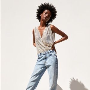 Zara Sequin Bodysuit